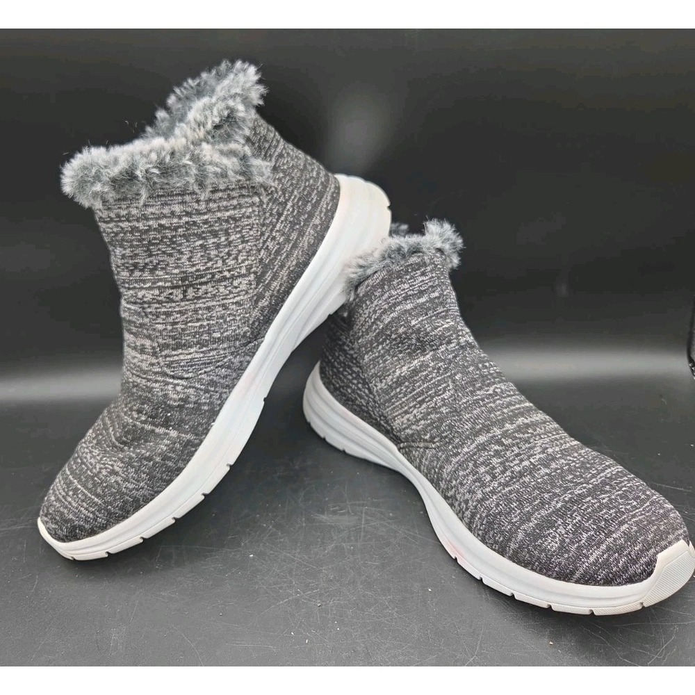 Telic Women's Apres-Ski Recovery Comfort Boots Granite Gray Faux Fur Size 8